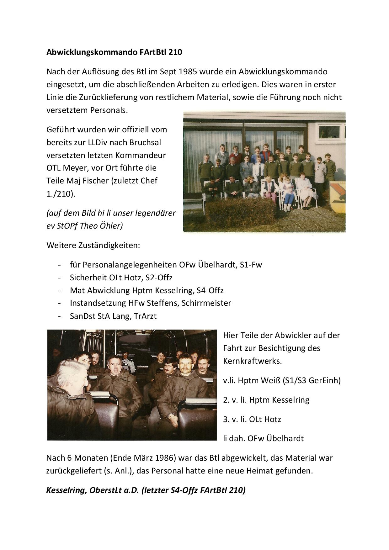 Abwicklungskommando FArtBtl 210-001 Abwicklungskommando FArtBtl 210-001